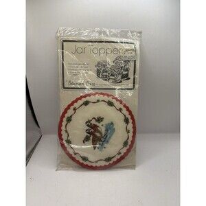 NEW Vintage Jar Toppers Potpourri Press Christmas Geese 6" round NOS (O8)